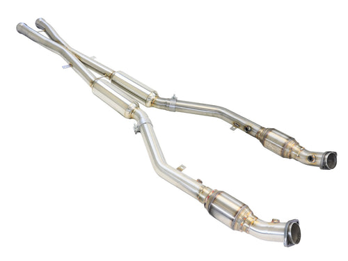 aFe MACH Force-Xp X-Pipe 2-1/2 IN 304 Stainless Steel w/ Cat & Resonator - BMW M3 (E90/E92/E93) 2008-2013