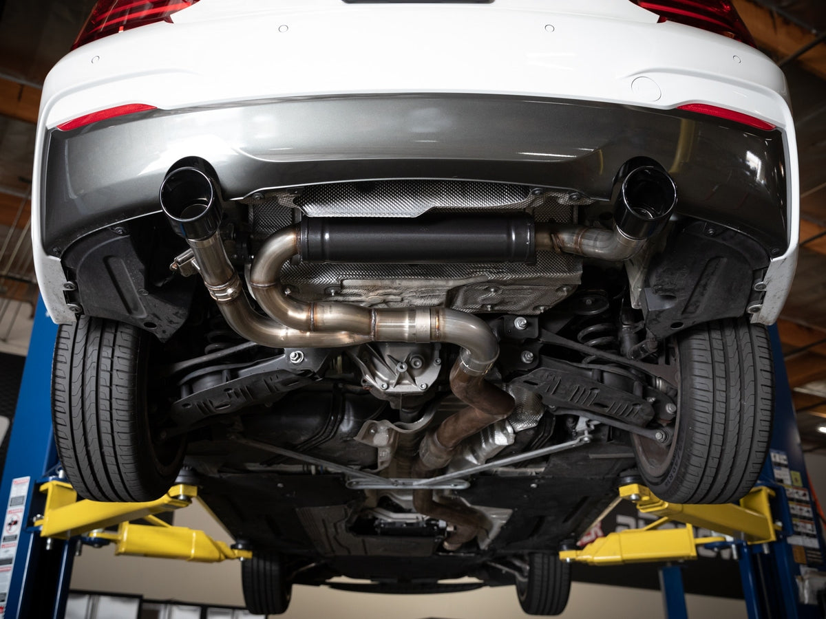 aFe MACH Force-Xp 3 IN to 2-1/2 IN 304 Stainless Steel Axle-Back Exhaust System - BMW M235i (F22/23) 2014-2016