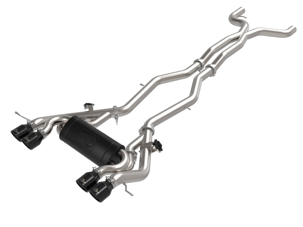 aFe MACH Force-Xp 3 IN to 2-1/2 IN 304 Stainless Steel Cat-Back Exhaust w/ Black Tip - BMW M3/M4 (G80/82) 2021-2026