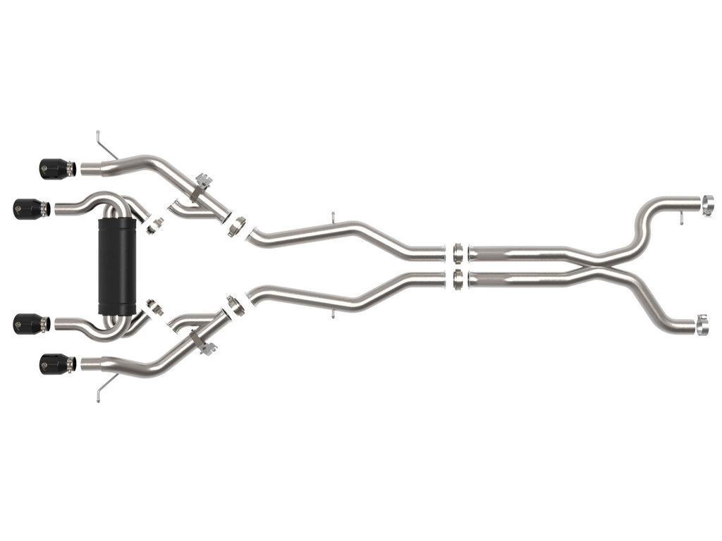 aFe MACH Force-Xp 3 IN to 2-1/2 IN 304 Stainless Steel Cat-Back Exhaust w/ Black Tip - BMW M3/M4 (G80/82) 2021-2026