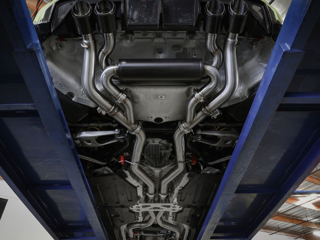 aFe MACH Force-Xp 3 IN to 2-1/2 IN 304 Stainless Steel Cat-Back Exhaust w/ Black Tip - BMW M3/M4 (G80/82) 2021-2026
