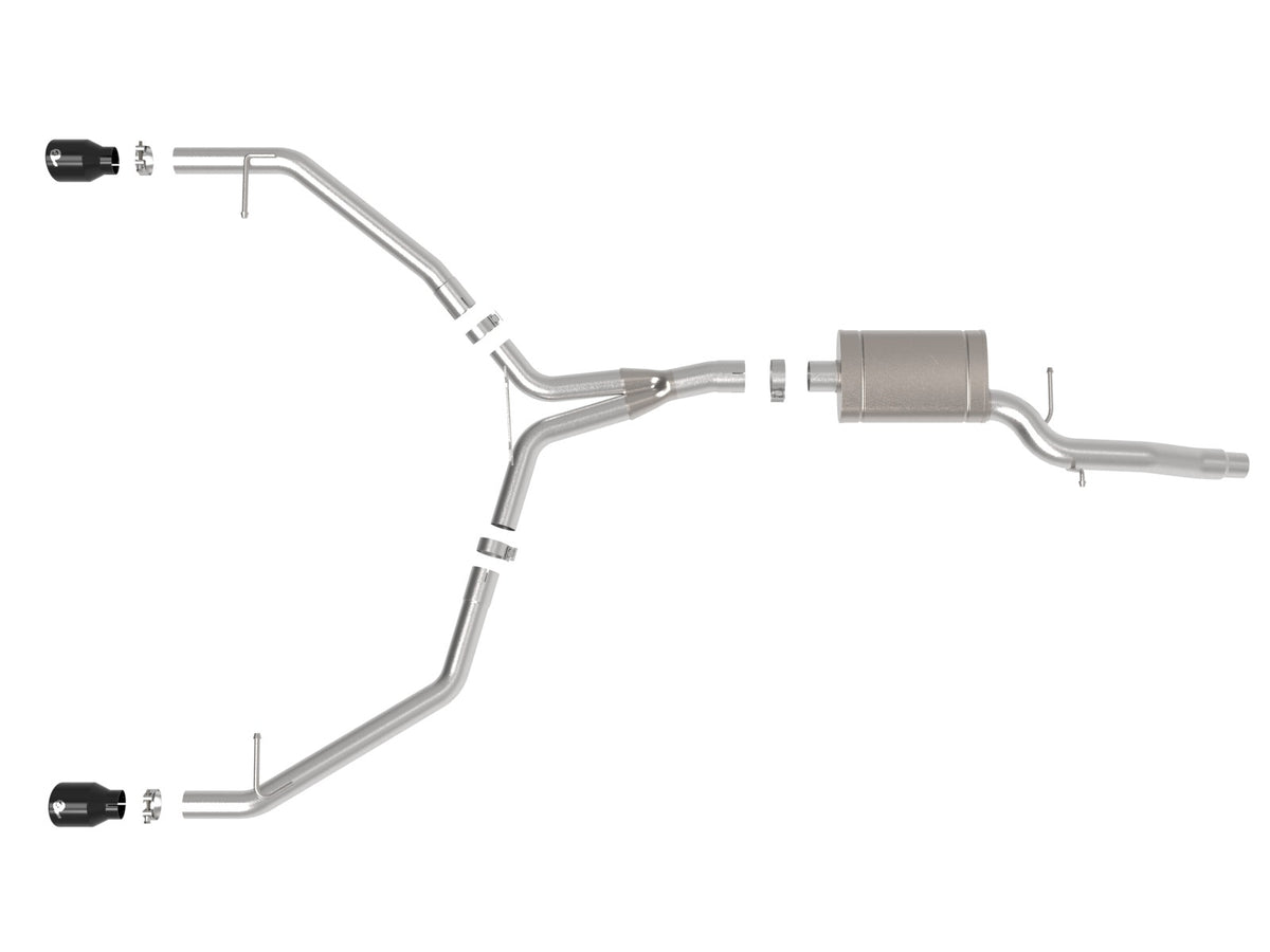 aFe MACH Force-Xp 3 IN to 2-1/2 IN 304 Stainless Steel Axle-Back Exhaust System - Audi allroad 2013-2016