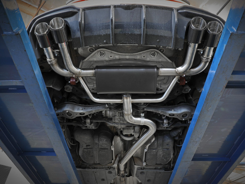 aFe MACH Force-Xp 3 IN to 2-1/2 IN 304 Stainless Steel Cat-Back Exhaust System w/ Black Tip - Audi S3 2015-2020