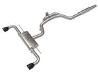 aFe Gemini XV 3 IN to 2-1/2 IN 304 Stainless Steel Cat-Back Exhaust System w/ Cut-Out Black - Volkswagen GTI (MKVIII) 2022-2024