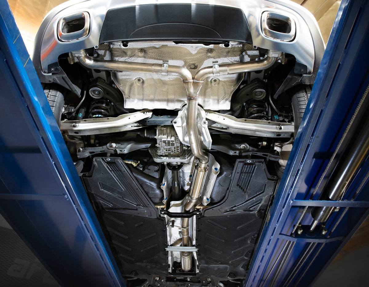 aFe MACH Force-Xp 2-1/2 IN to Dual 2-1/4 IN 304 Stainless Steel Cat-Back Exhaust System - Mercedes-Benz GLA250 2014-2019