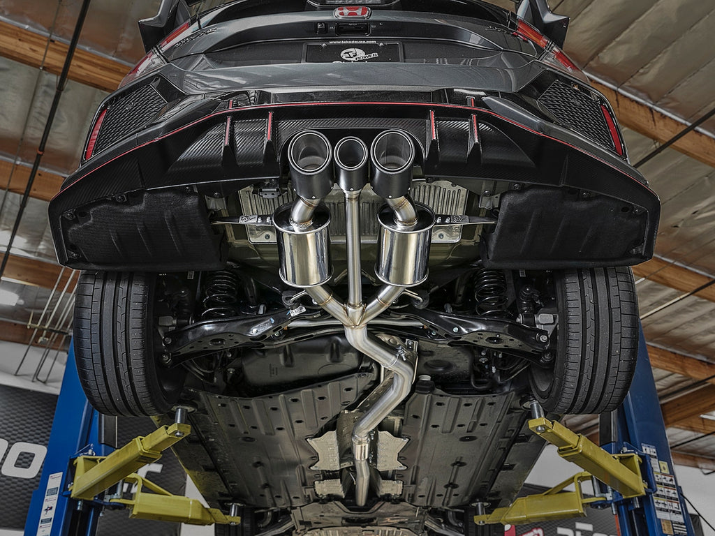 aFe Takeda 3 IN 304 Stainless Steel Cat-Back Exhaust System w/ Tri-Carbon Tips - Honda Civic Type R 2017-2021