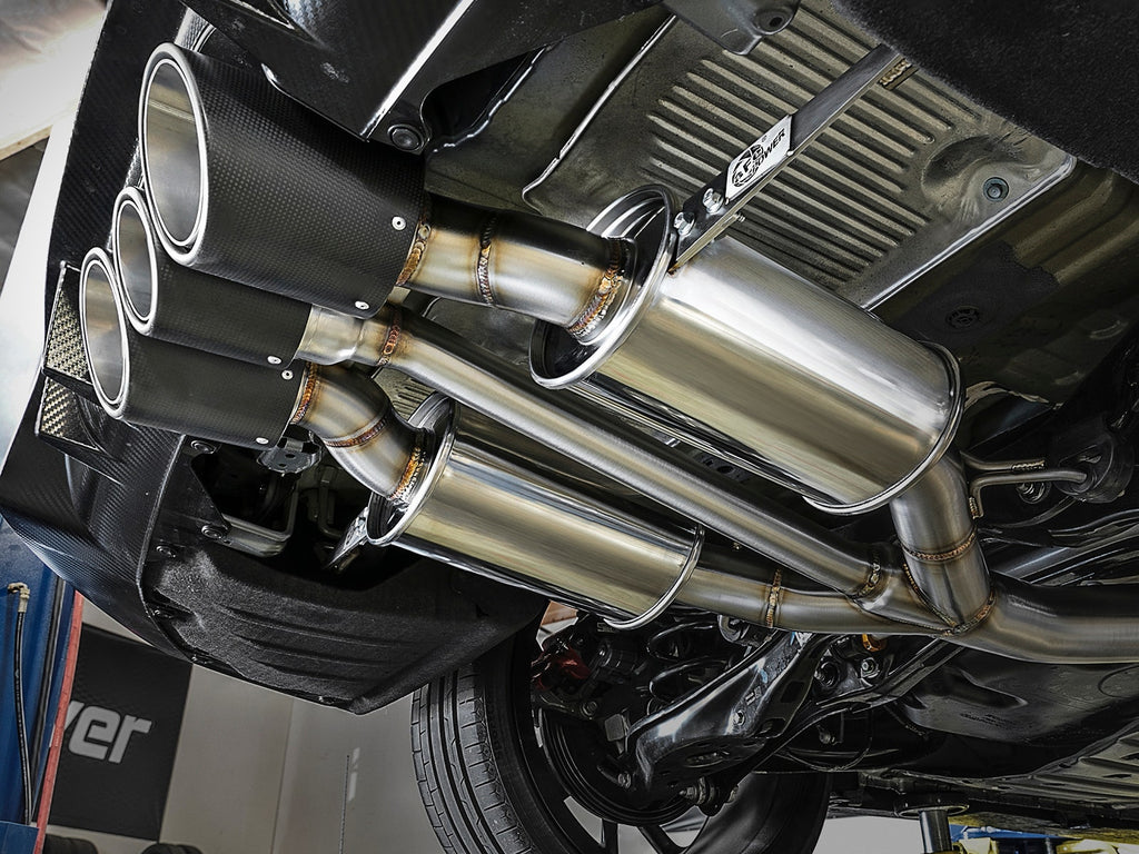 aFe Takeda 3 IN 304 Stainless Steel Cat-Back Exhaust System w/ Tri-Carbon Tips - Honda Civic Type R 2017-2021