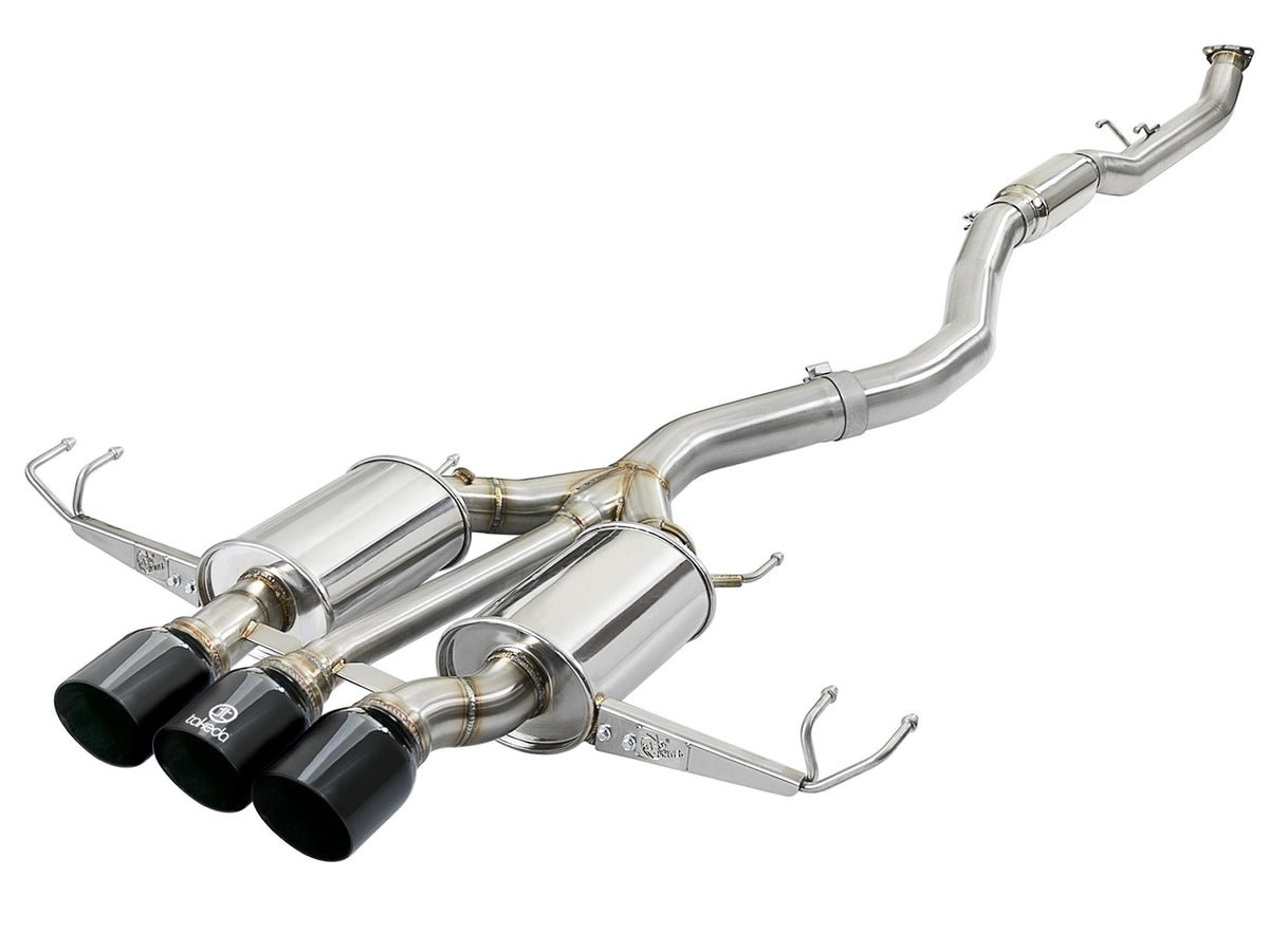 aFe Takeda 3 IN 304 Stainless Steel Cat-Back Exhaust System w/ Tri-Black Tips - Honda Civic Type R 2017-2021