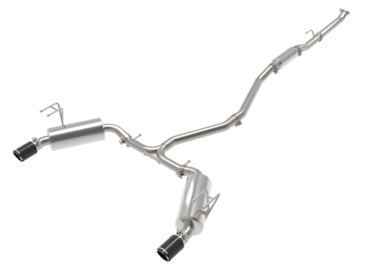 aFe Takeda 2-1/2 IN to 2-1/4 IN 304 Stainless Steel Cat-Back Exhaust System w/ Carbon Fiber Tip - Honda Civic Sedan 2022-2024