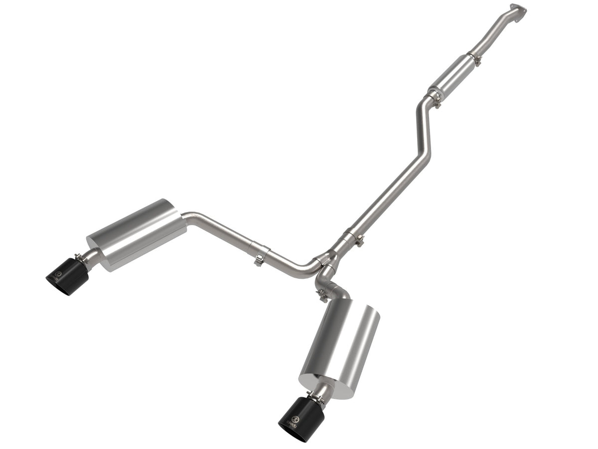aFe Takeda 2-1/2 IN to 2-1/4 IN 304 Stainless Steel Cat-Back Exhaust System w/ Black Tip - Acura TSX 2009-2014