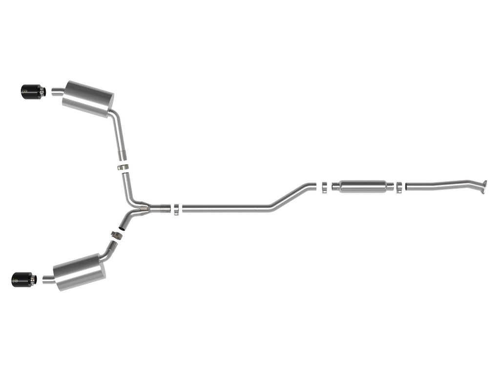 aFe Takeda 2-1/2 IN to 2-1/4 IN 304 Stainless Steel Cat-Back Exhaust System w/ Black Tip - Acura TSX 2009-2014