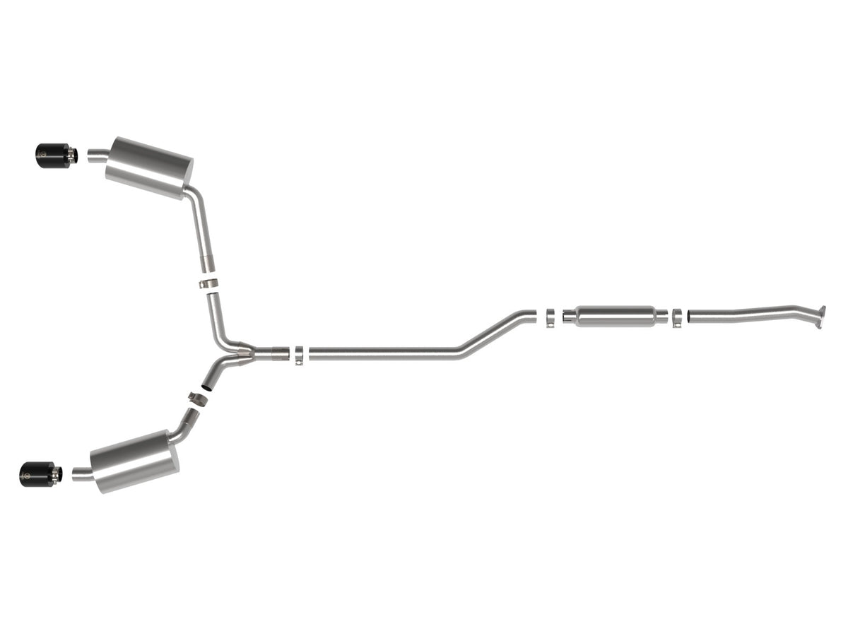 aFe Takeda 2-1/2 IN to 2-1/4 IN 304 Stainless Steel Cat-Back Exhaust System w/ Black Tip - Acura TSX 2009-2014