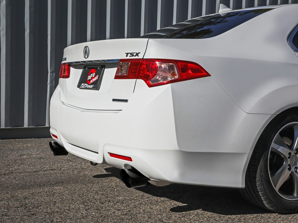 aFe Takeda 2-1/2 IN to 2-1/4 IN 304 Stainless Steel Cat-Back Exhaust System w/ Black Tip - Acura TSX 2009-2014
