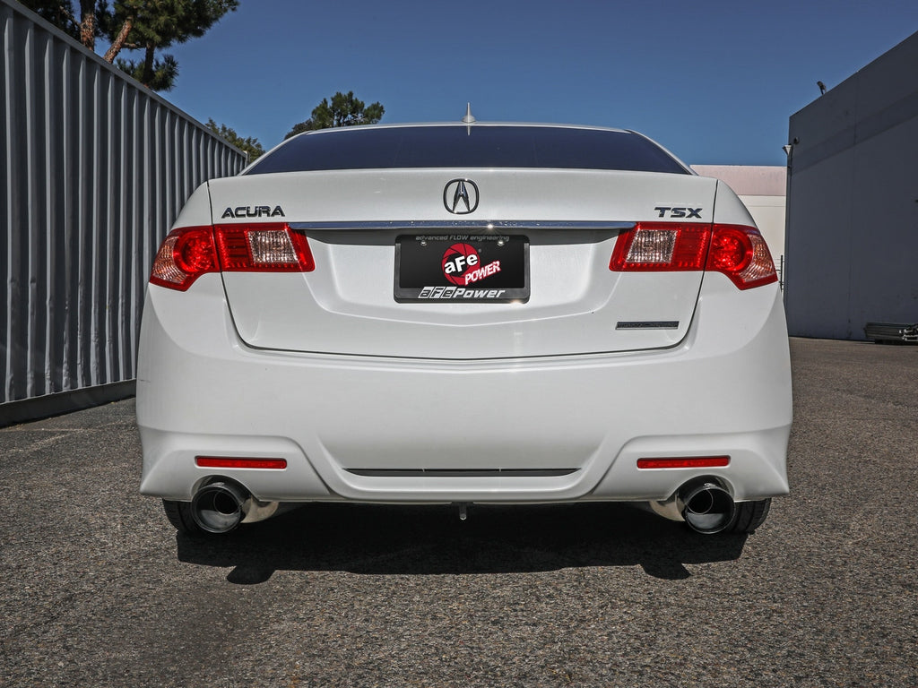 aFe Takeda 2-1/2 IN to 2-1/4 IN 304 Stainless Steel Cat-Back Exhaust System w/ Black Tip - Acura TSX 2009-2014