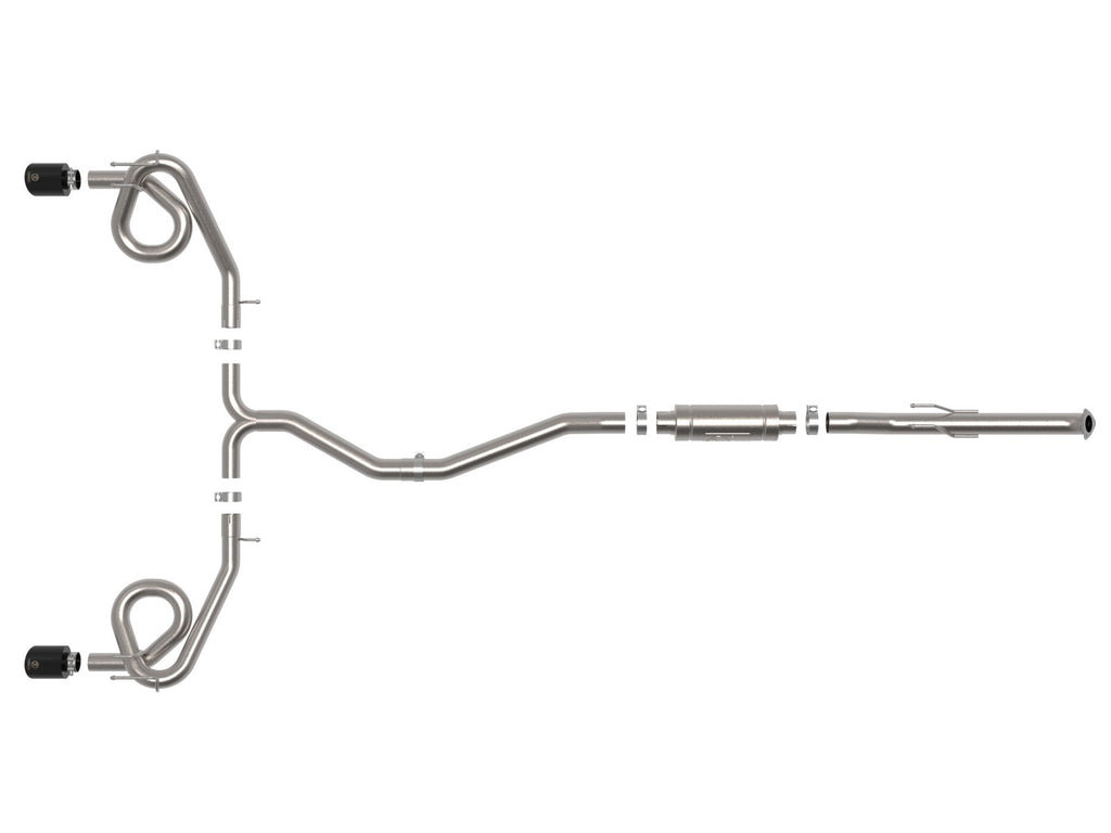 aFe Takeda 2-1/2 IN to 3 IN 304 Stainless Steel Cat-Back Exhaust System w/ Black Tip - Honda Civic Si 2022-2026