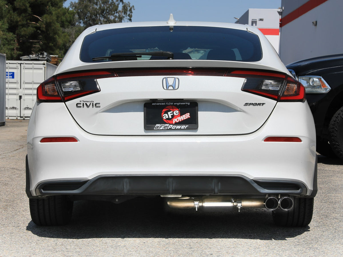 aFe Takeda 2-1/2 IN 304 Stainless Steel Cat-Back Exhaust System w/ Black Tip - Honda Civic Sport Hatchback 2022-2026