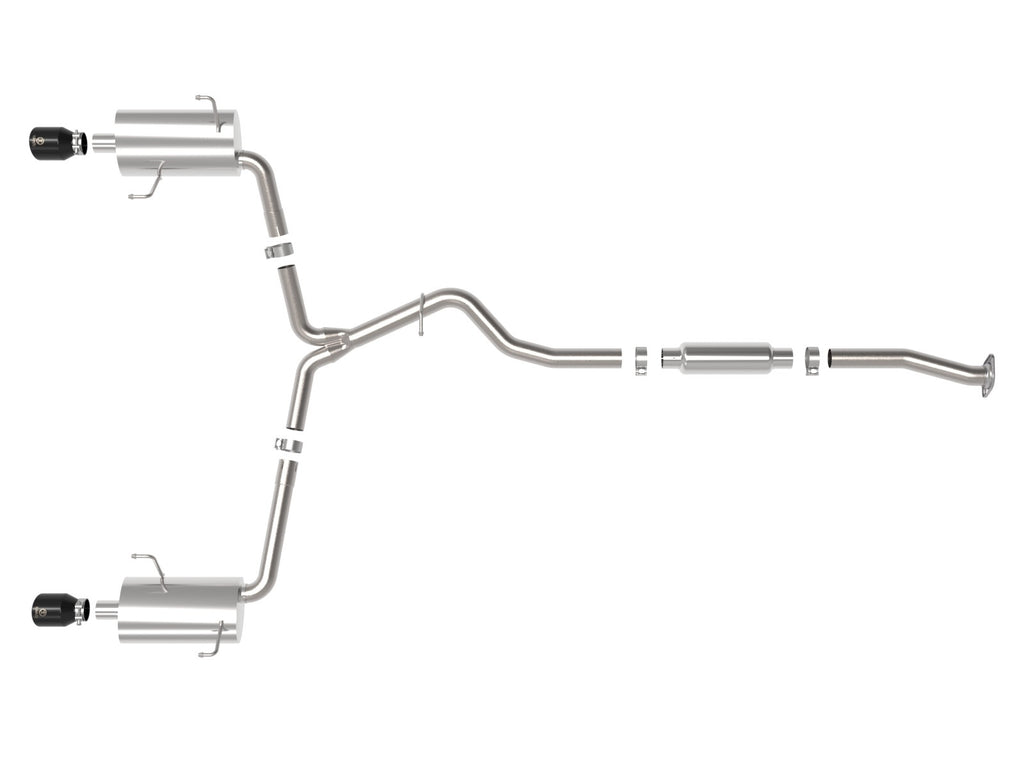 aFe Takeda 2-1/2 IN to 2-1/4 IN 304 Stainless Steel Cat-Back Exhaust System w/ Black Tip - Subaru Forester 2014-2018
