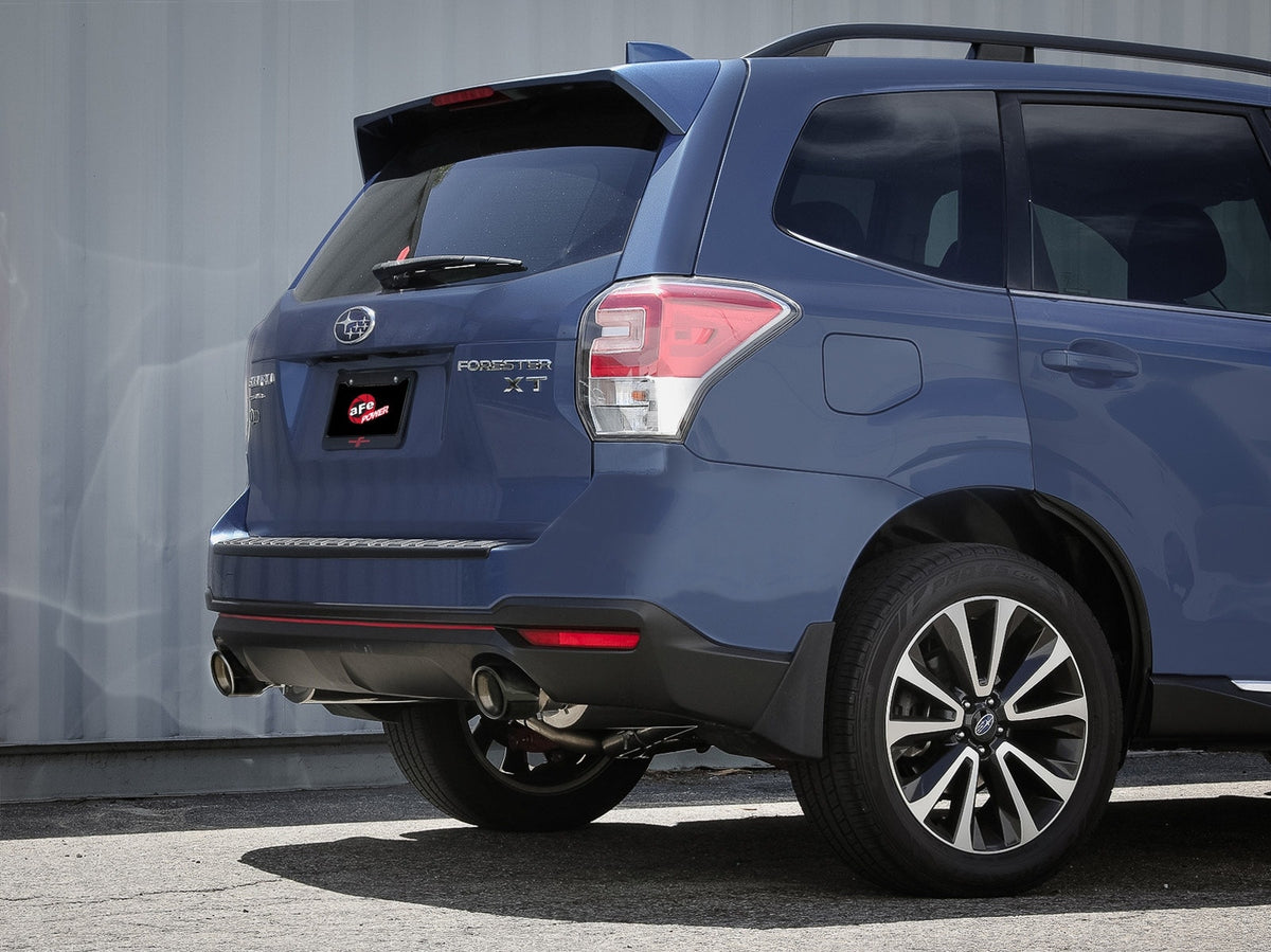 aFe Takeda 2-1/2 IN to 2-1/4 IN 304 Stainless Steel Cat-Back Exhaust System w/ Black Tip - Subaru Forester 2014-2018