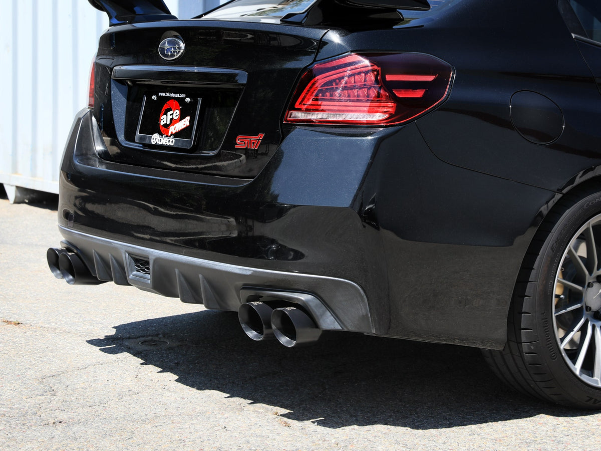 aFe Takeda 3 IN to 2-1/2 IN 304 Stainless Steel Cat-Back Exhaust System w/ Black Tip - Subaru WRX/STI 2015-2021
