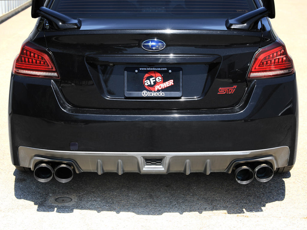 aFe Takeda 3 IN to 2-1/2 IN 304 Stainless Steel Cat-Back Exhaust System w/ Black Tip - Subaru WRX/STI 2015-2021