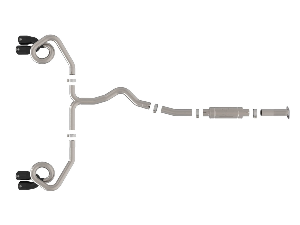 aFe Takeda 3 IN to 2-1/2 IN 304 Stainless Steel Cat-Back Exhaust System w/ Black Tip - Subaru WRX 2022-2026
