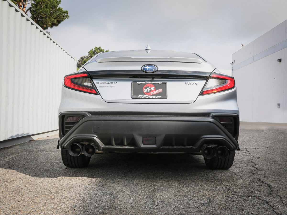 aFe Takeda 3 IN to 2-1/2 IN 304 Stainless Steel Cat-Back Exhaust System w/ Black Tip - Subaru WRX 2022-2026