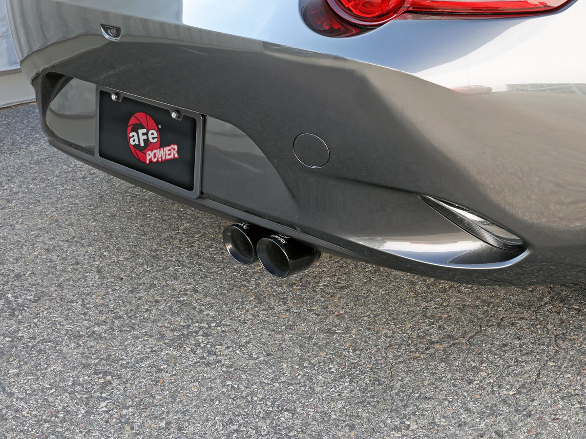 aFe Takeda 2-1/2 IN to 2-1/4 IN 304 Stainless Steel Axle-Back Exhaust w/ Black Tip - Mazda MX-5 Miata (ND) 2016-2026