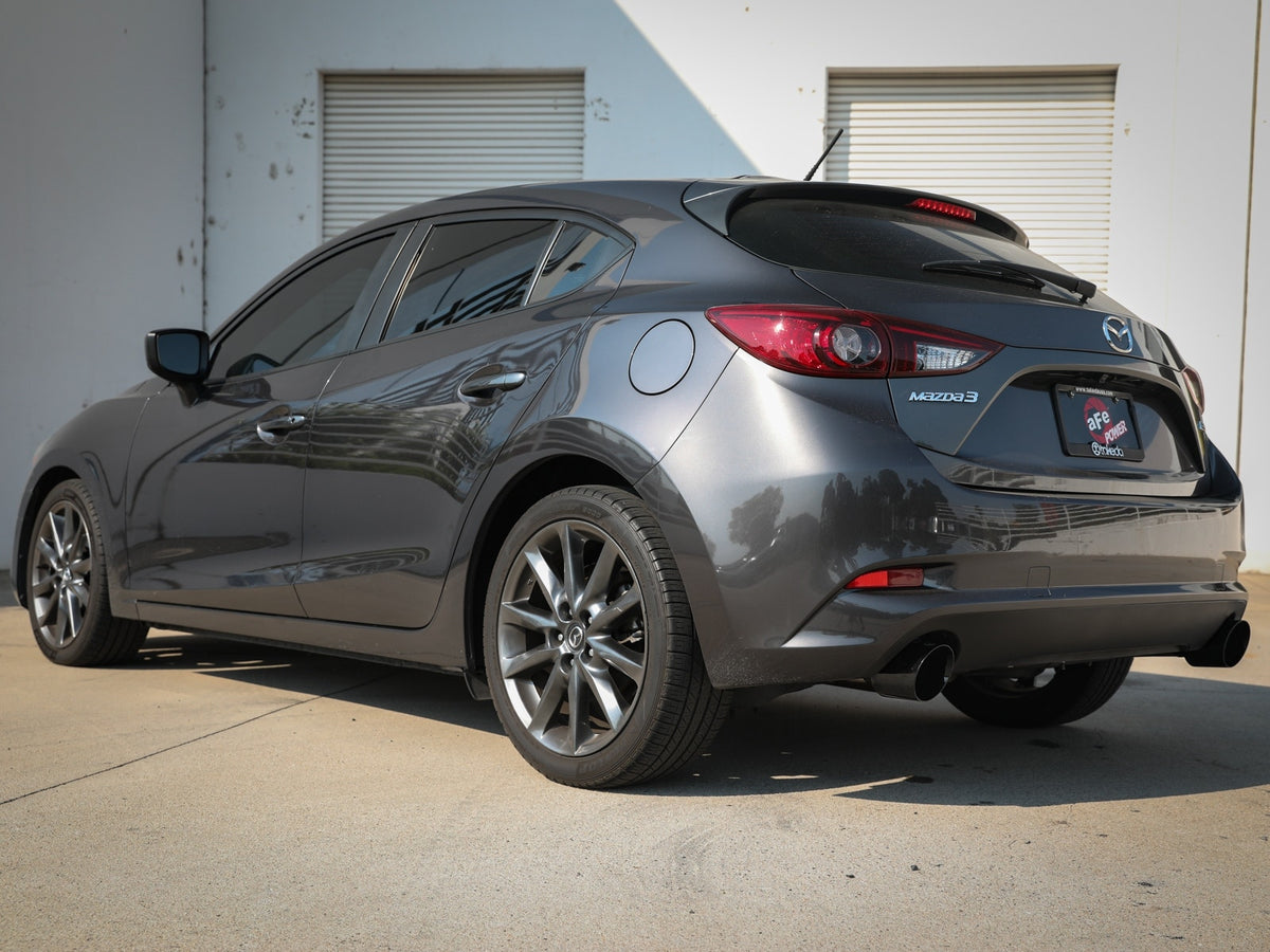 aFe Takeda 2-1/2 IN 304 Stainless Steel Cat-Back Exhaust System w/ Black Tip - Mazda 3 Hatchback 2014-2018