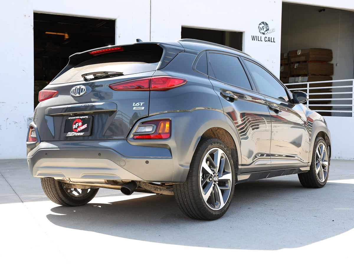 aFe Takeda 2-1/2 IN 304 Stainless Steel Axle-Back Exhaust System w/ Black Tip - Hyundai Kona 2018-2023