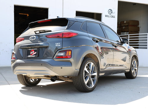 aFe Takeda 2-1/2 IN 304 Stainless Steel Axle-Back Exhaust System w/ Black Tip - Hyundai Kona 2018-2023