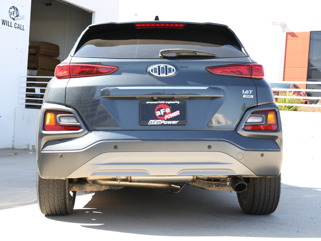 aFe Takeda 2-1/2 IN 304 Stainless Steel Axle-Back Exhaust System w/ Black Tip - Hyundai Kona 2018-2023