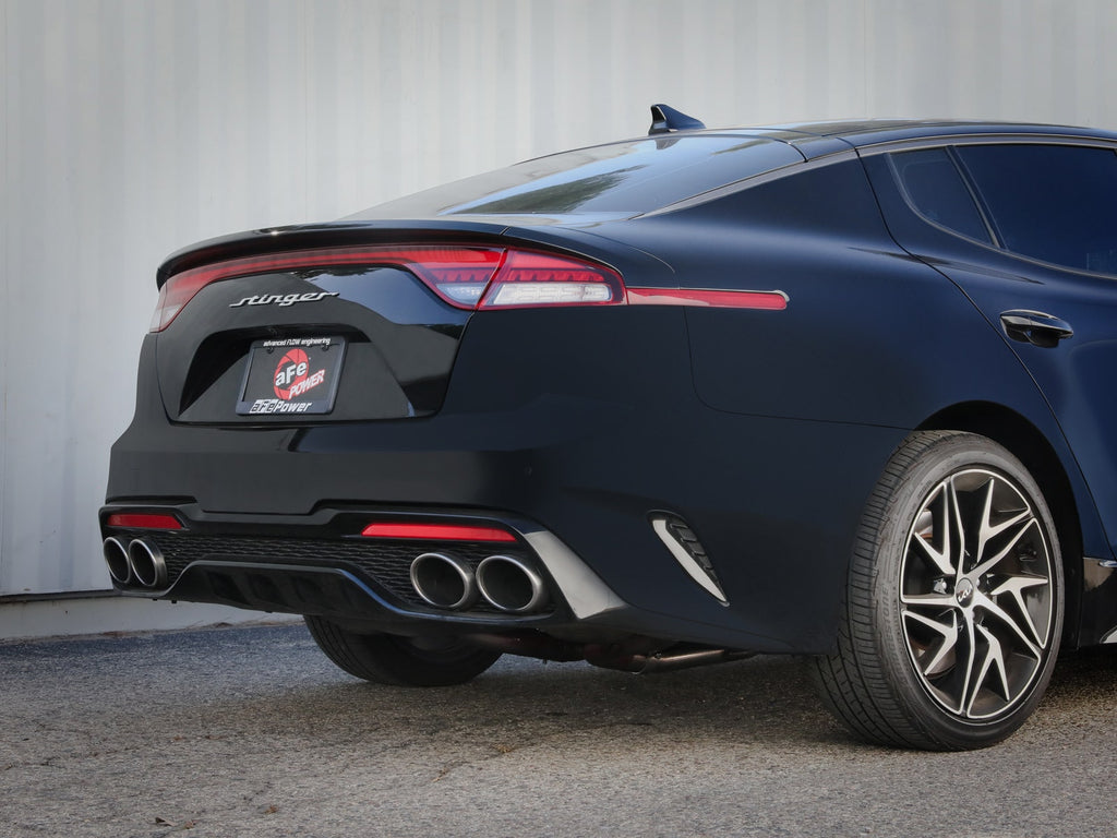 aFe Gemini XV 3 IN to Dual 2-1/2 IN 304 Stainless Steel Cat-Back Exhaust System w/ Cut-Out - Kia Stinger 2022-2023