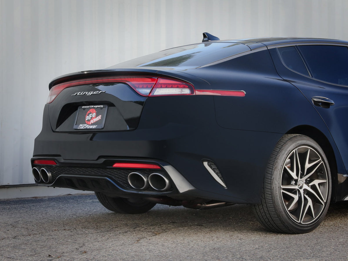 aFe Gemini XV 3 IN to Dual 2-1/2 IN 304 Stainless Steel Cat-Back Exhaust System w/ Cut-Out - Kia Stinger 2022-2023