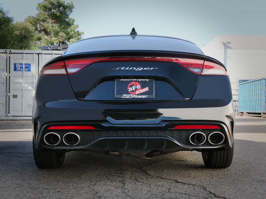 aFe Gemini XV 3 IN to Dual 2-1/2 IN 304 Stainless Steel Cat-Back Exhaust System w/ Cut-Out - Kia Stinger 2022-2023