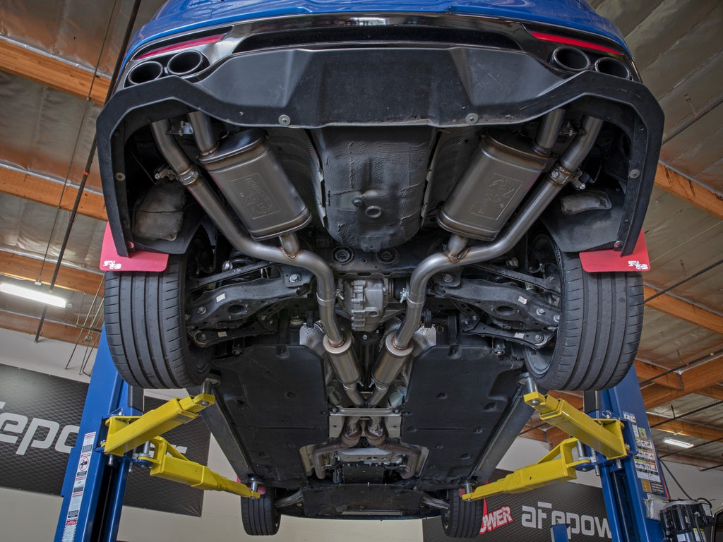 aFe Gemini XV 2-1/2 IN 304 Stainless Steel Cat-Back Exhaust System w/ Cut-Out - Kia Stinger 2018-2021