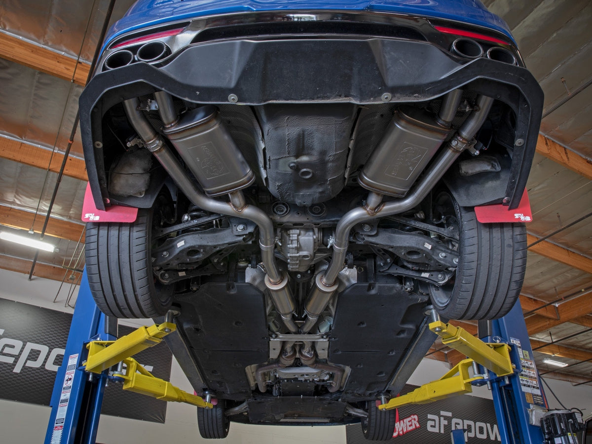 aFe Gemini XV 2-1/2 IN 304 Stainless Steel Cat-Back Exhaust System w/ Cut-Out - Kia Stinger 2018-2021