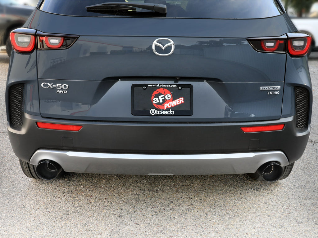 aFe Takeda 2-1/2 IN 304 Stainless Steel Axle-Back Exhaust System w/ Black Tip - Mazda CX-50 2023-2026