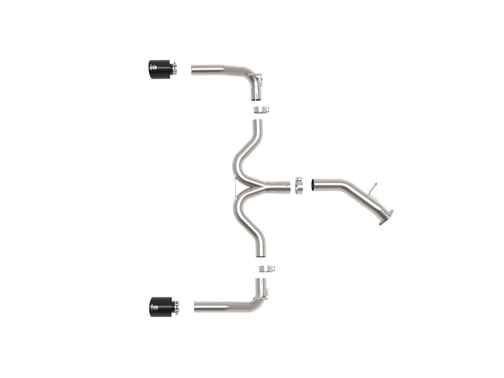 aFe Takeda 3 IN to 2-1/2 IN 304 Stainless Steel Axle-Back Exhaust Black Tip - Kia Forte GT 2020-2021