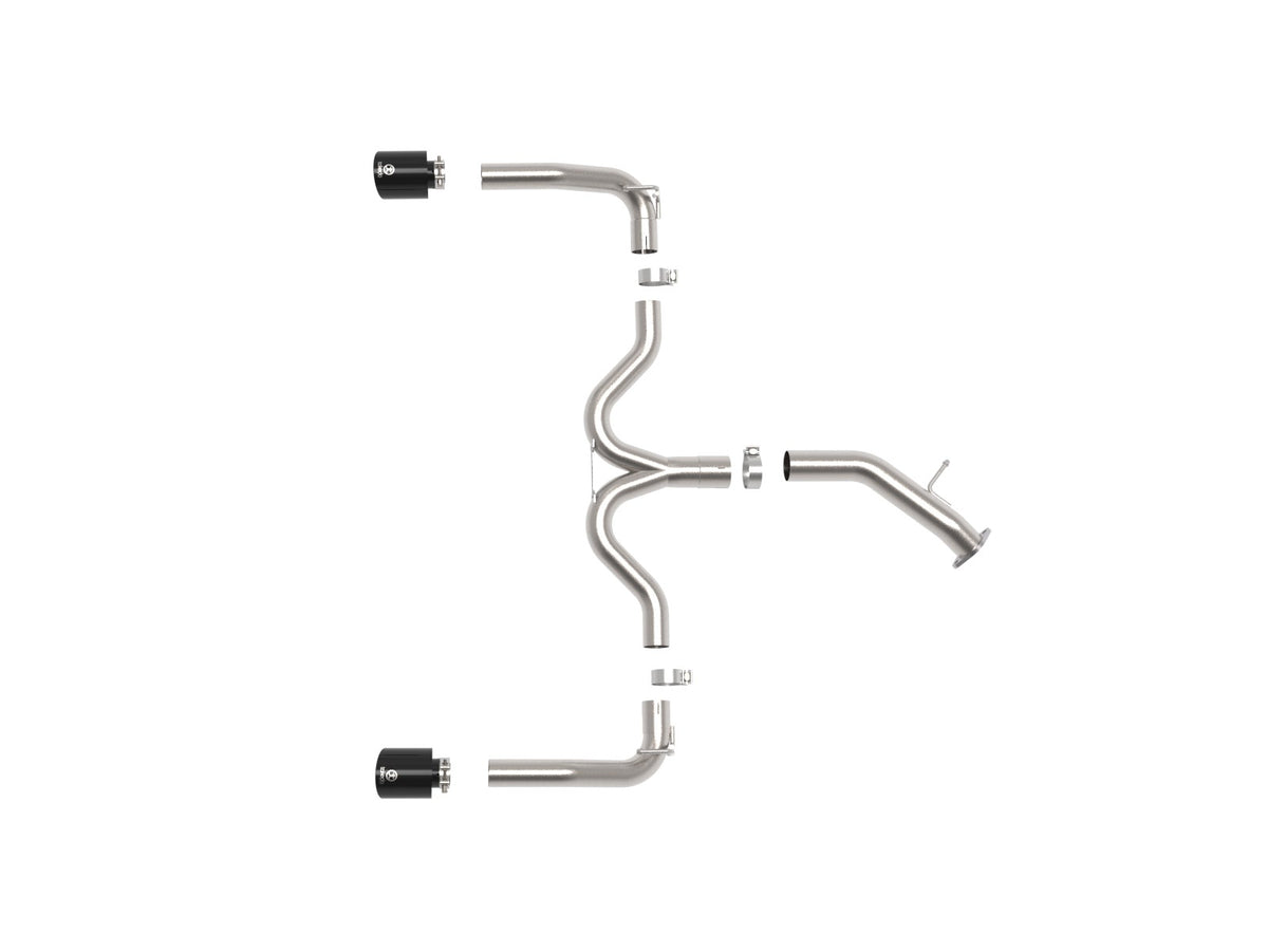 aFe Takeda 3 IN to 2-1/2 IN 304 Stainless Steel Axle-Back Exhaust Black Tip - Kia Forte GT 2020-2021