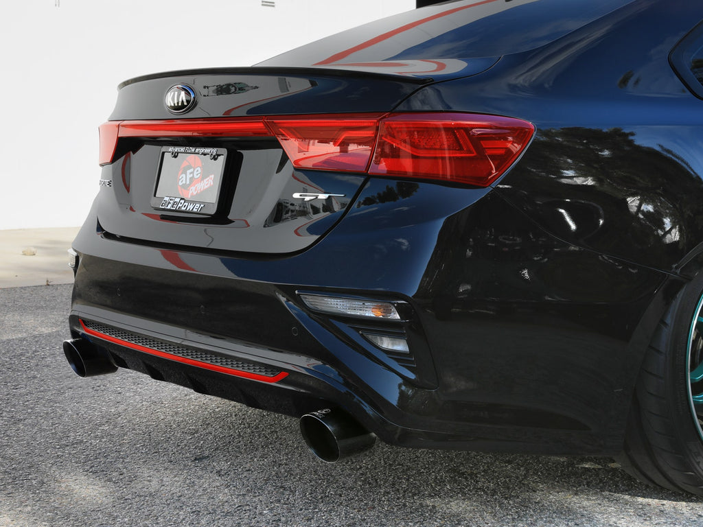 aFe Takeda 3 IN to 2-1/2 IN 304 Stainless Steel Axle-Back Exhaust Black Tip - Kia Forte GT 2020-2021