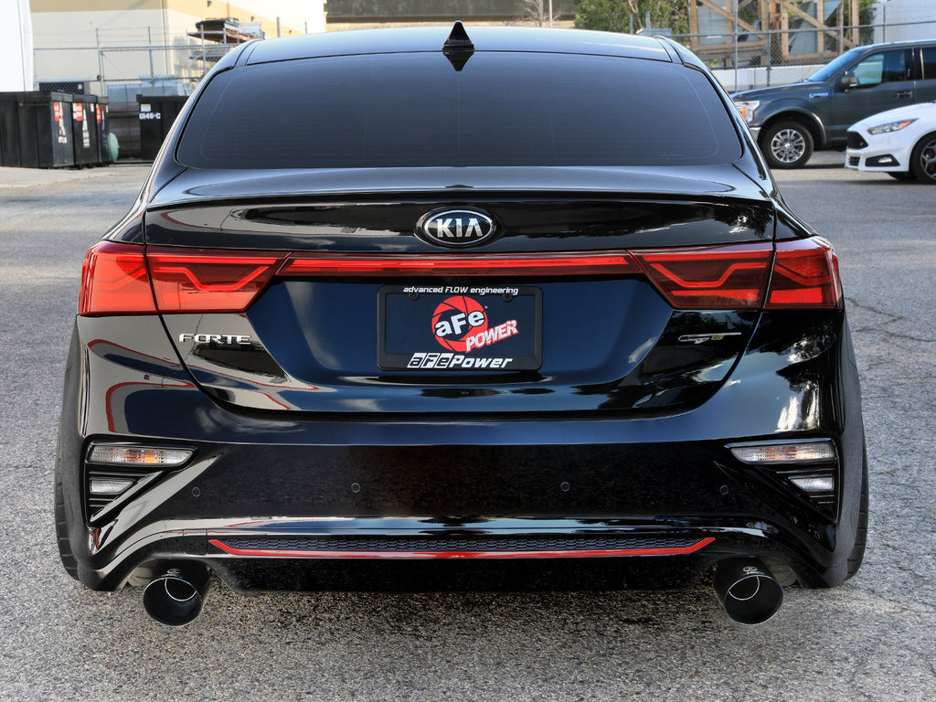aFe Takeda 3 IN to 2-1/2 IN 304 Stainless Steel Axle-Back Exhaust Black Tip - Kia Forte GT 2020-2021
