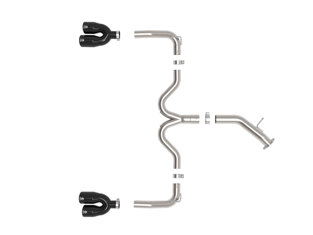 aFe Takeda 3 IN to 2-1/2 IN 304 Stainless Steel Axle-Back Exhaust w/ Black Tips - Kia Forte GT 2022-2024