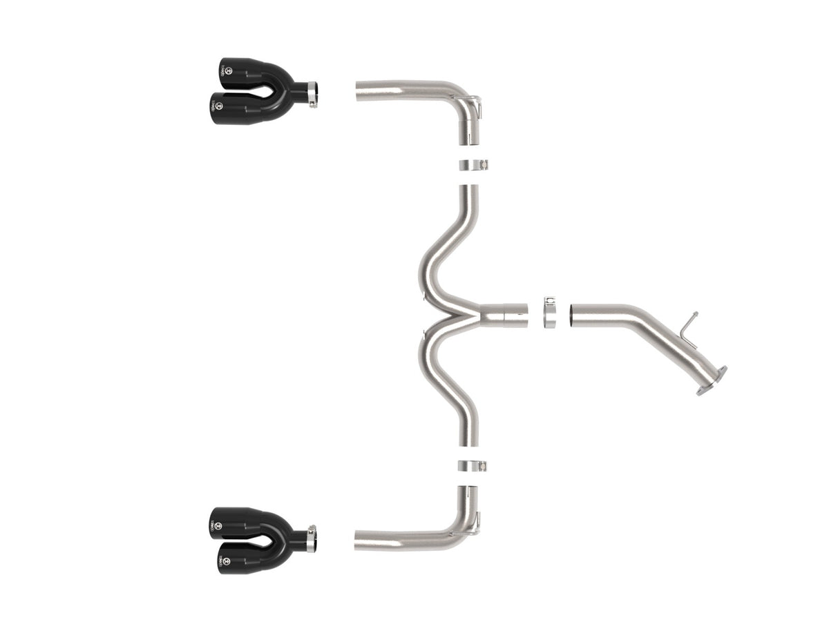 aFe Takeda 3 IN to 2-1/2 IN 304 Stainless Steel Axle-Back Exhaust w/ Black Tips - Kia Forte GT 2022-2024