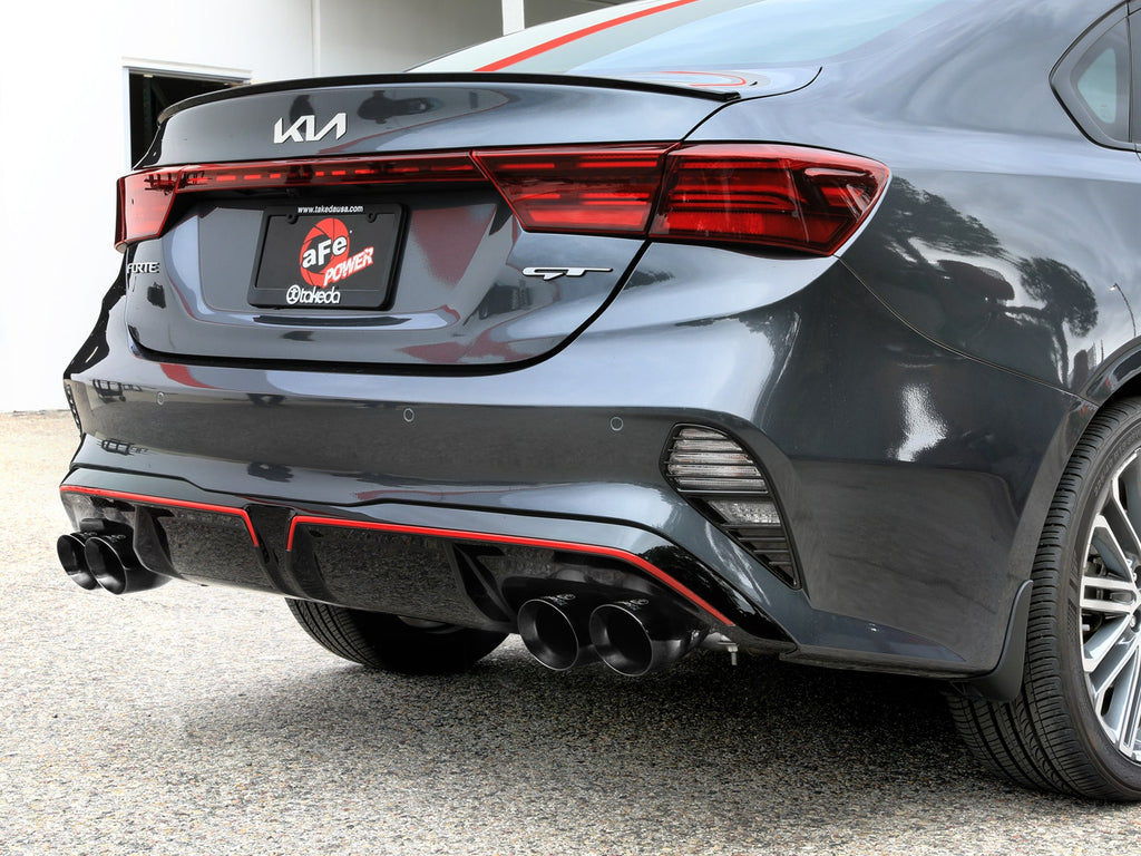 aFe Takeda 3 IN to 2-1/2 IN 304 Stainless Steel Axle-Back Exhaust w/ Black Tips - Kia Forte GT 2022-2024
