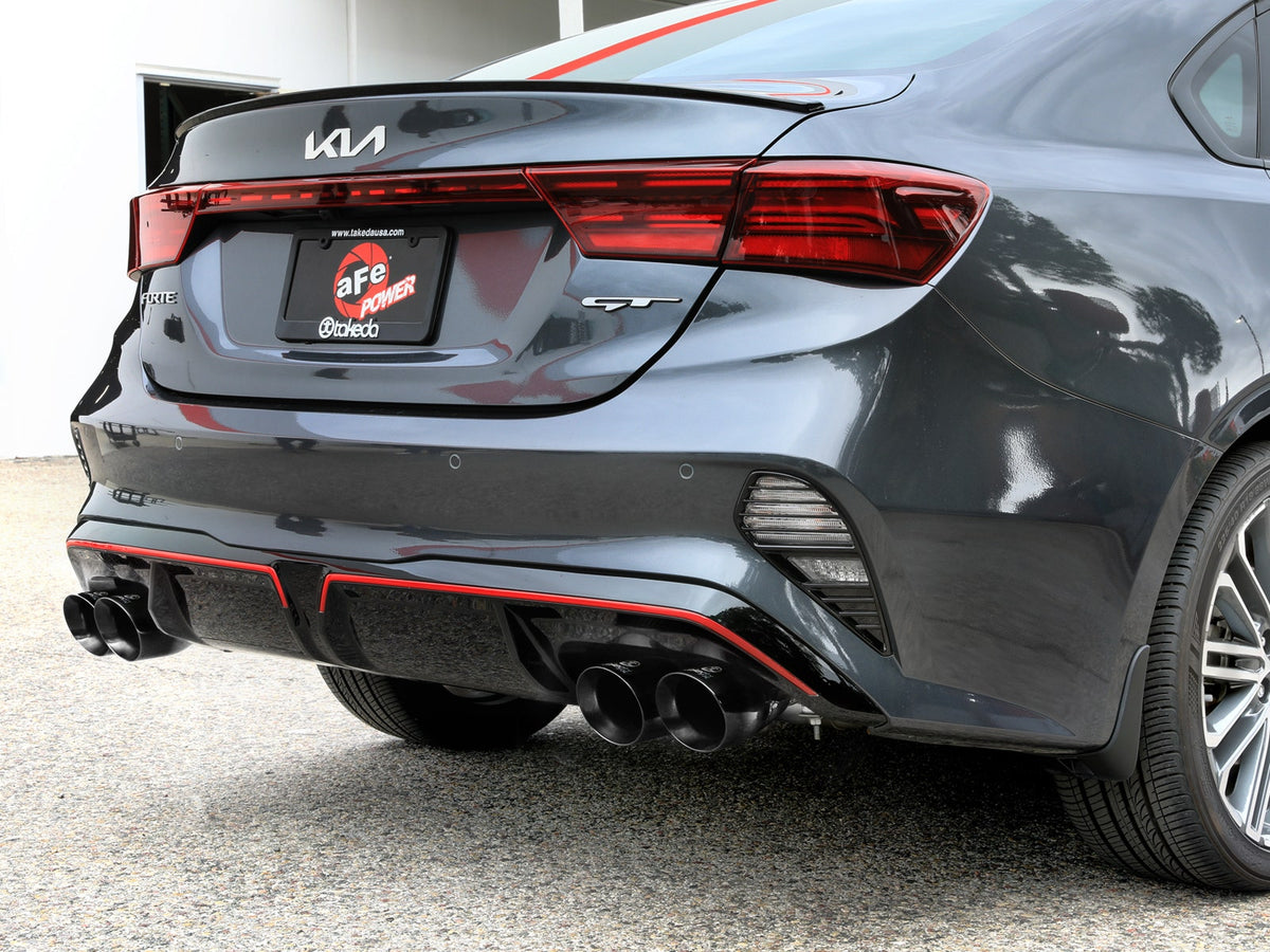aFe Takeda 3 IN to 2-1/2 IN 304 Stainless Steel Axle-Back Exhaust w/ Black Tips - Kia Forte GT 2022-2024
