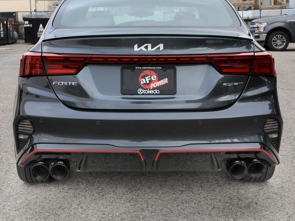 aFe Takeda 3 IN to 2-1/2 IN 304 Stainless Steel Axle-Back Exhaust w/ Black Tips - Kia Forte GT 2022-2024