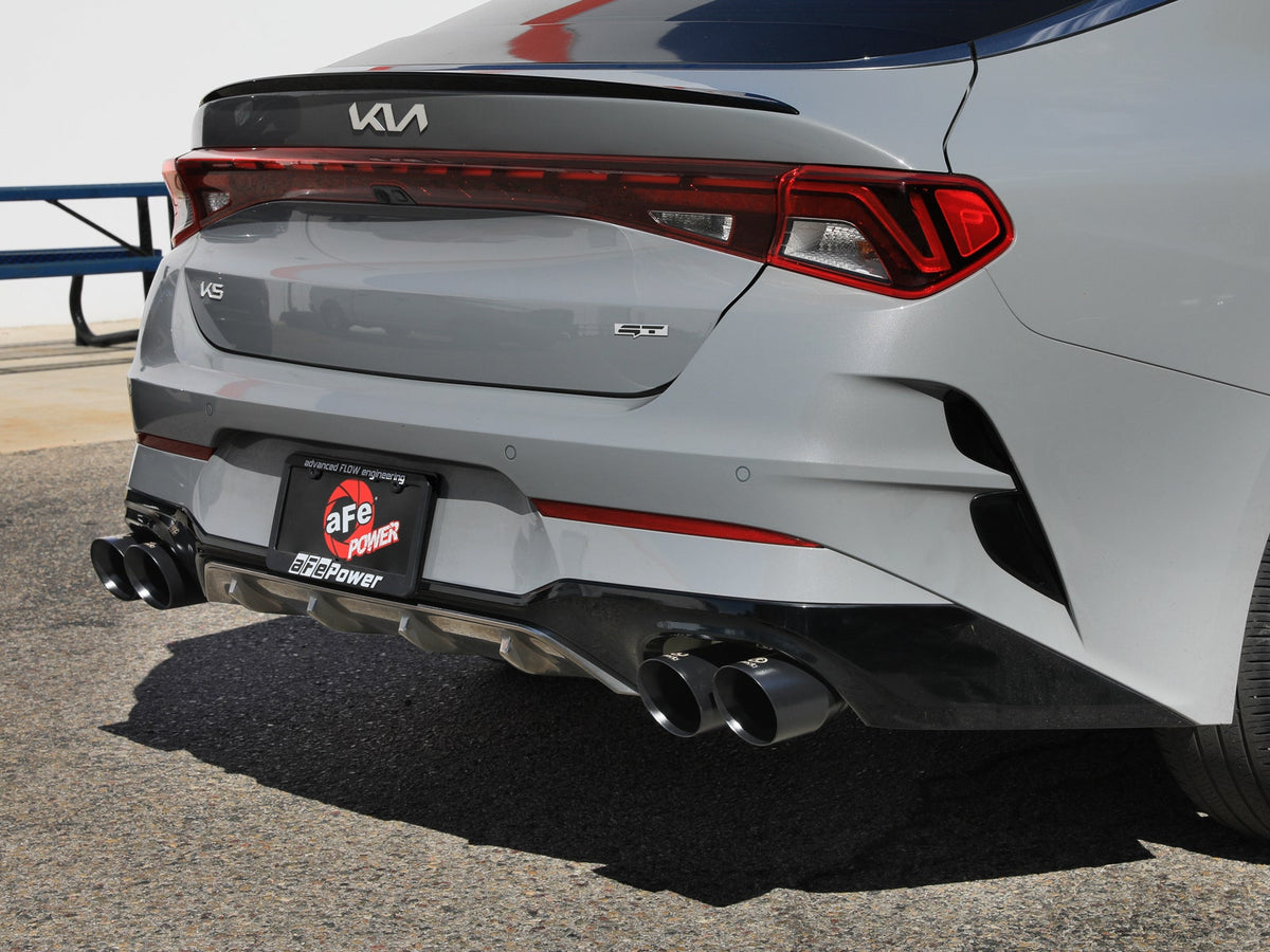 aFe Takeda 3 IN to 2-1/2 IN 304 Stainless Steel Axle-Back Exhaust System w/ Black Tip - Kia K5 GT 2021-2024