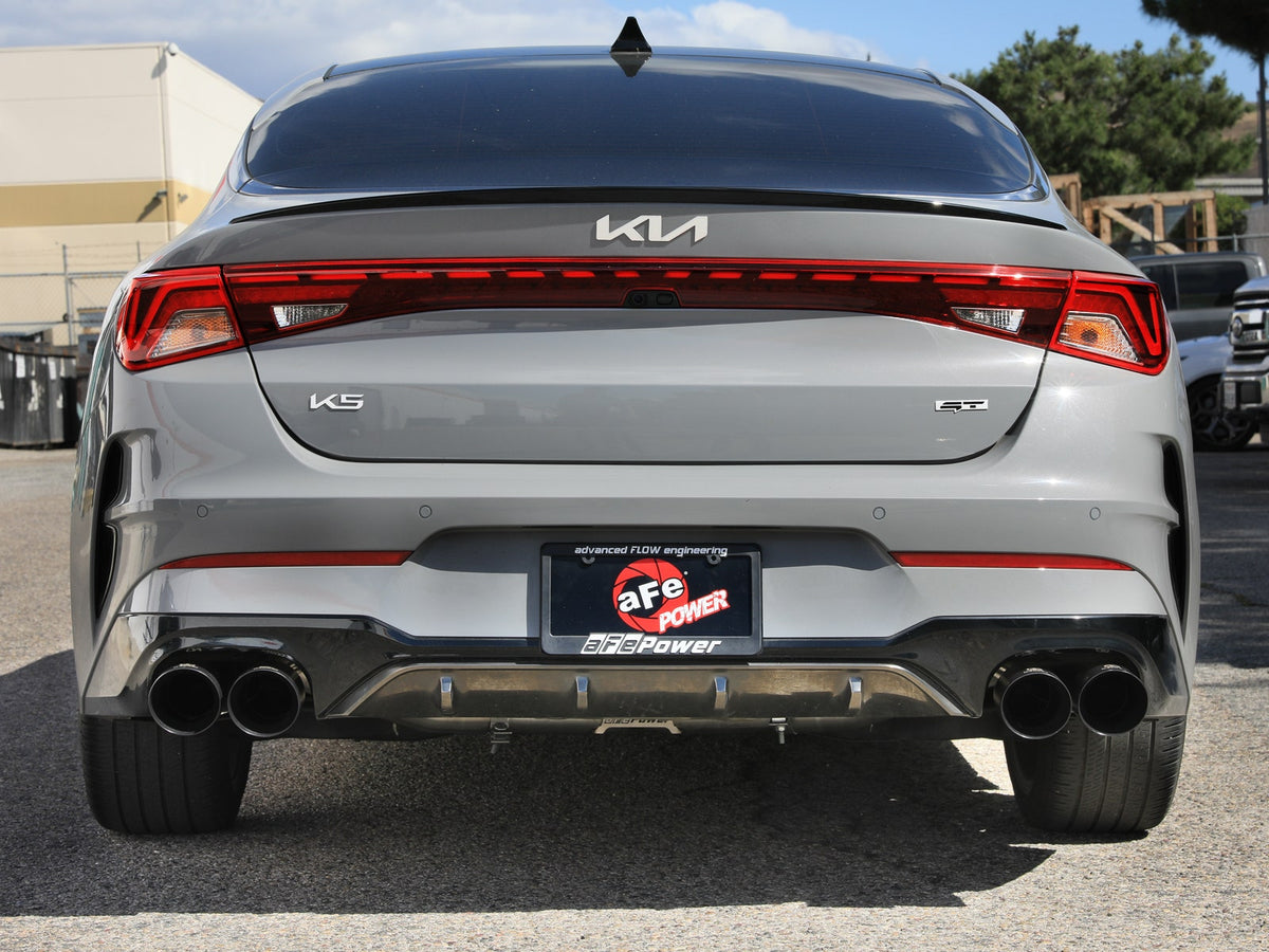 aFe Takeda 3 IN to 2-1/2 IN 304 Stainless Steel Axle-Back Exhaust System w/ Black Tip - Kia K5 GT 2021-2024