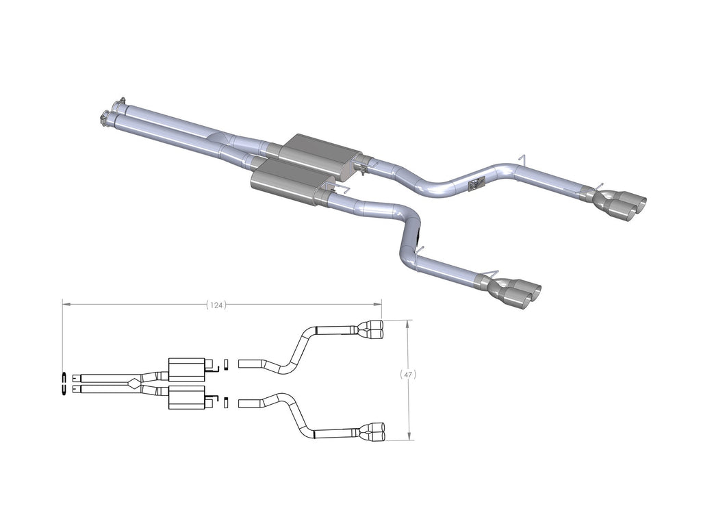 aFe MACH Force-Xp 3 IN 409 Stainless Steel Cat-Back Exhaust System - Dodge Challenger R/T 2009-2014