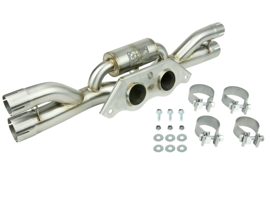 aFe MACH Force-Xp 304 Stainless Steel Secondary Muffler Delete Pipe - Porsche 911 GT3 991 2014-2019